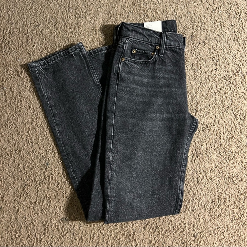 zara low rise straight leg, size 2